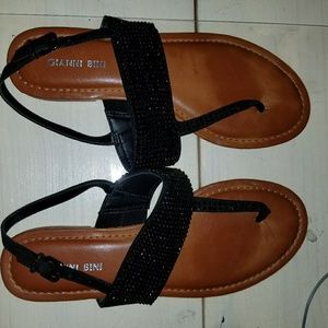 Black Embellished Sandals